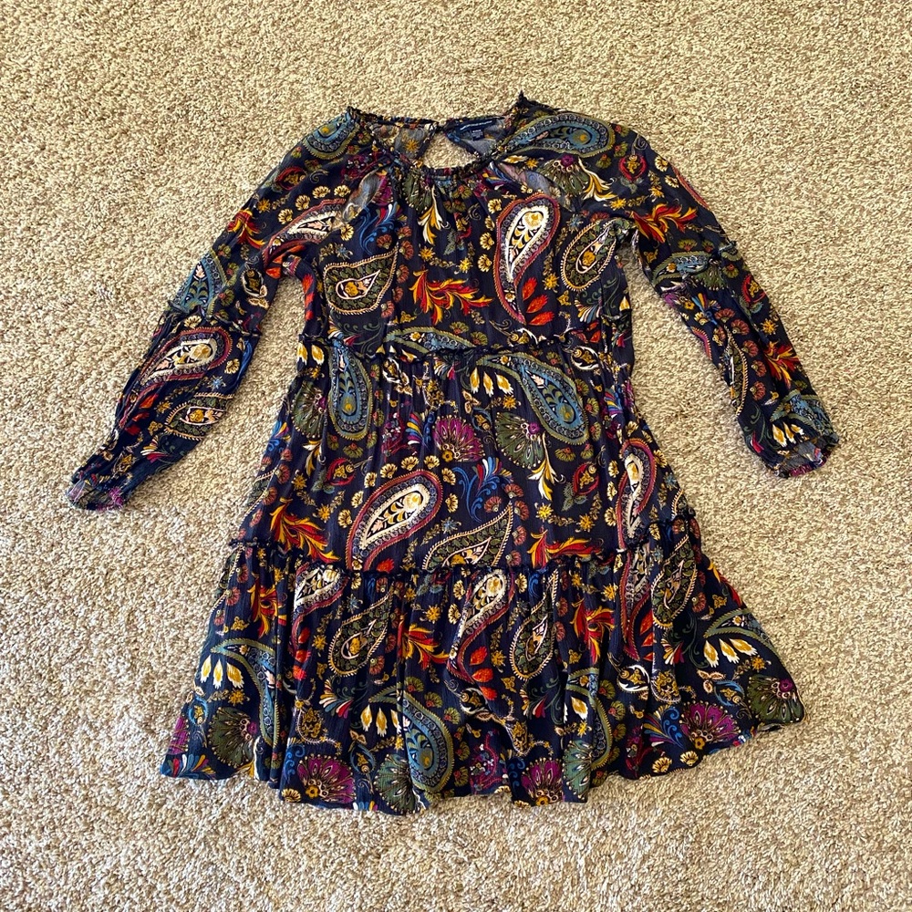 AEO cutout viscose flare dress